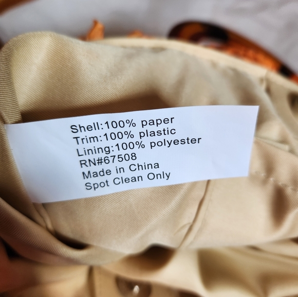 Orange rattan purse with pleather strap - Picture 4 of 4